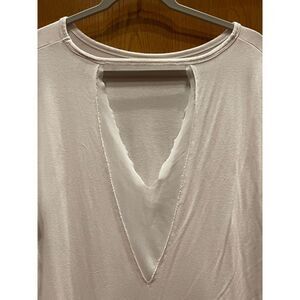 Daytrip top, size large, cream with v shaped mesh/ cutout back